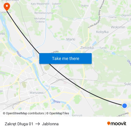 Zakręt Długa 01 to Jabłonna map