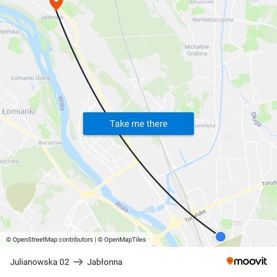 Julianowska to Jabłonna map