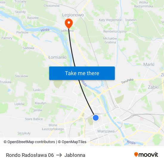 Rondo Radosława 06 to Jabłonna map