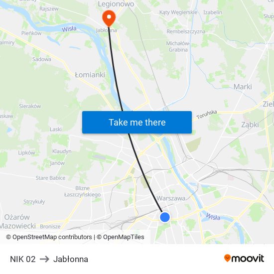 NIK 02 to Jabłonna map