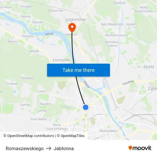 Romaszewskiego to Jabłonna map