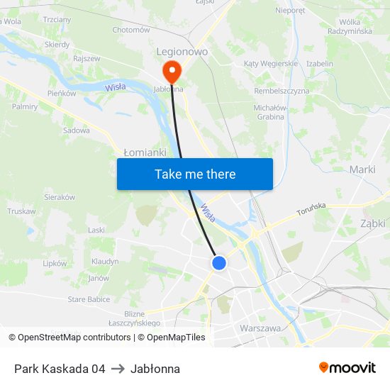 Park Kaskada 04 to Jabłonna map