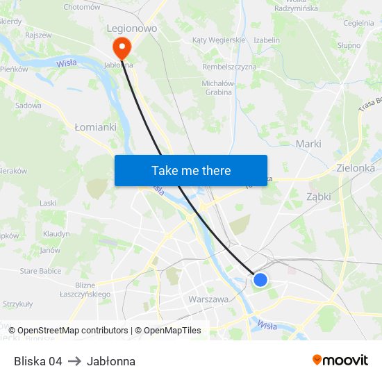 Bliska 04 to Jabłonna map