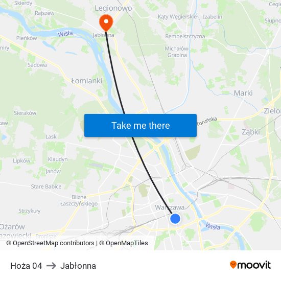 Hoża 04 to Jabłonna map