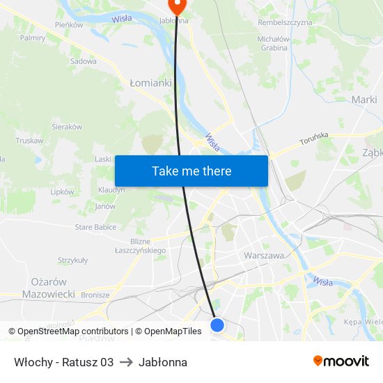 Włochy - Ratusz 03 to Jabłonna map