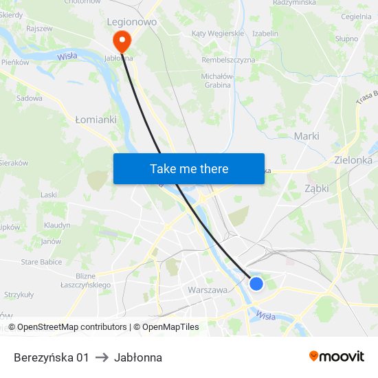 Berezyńska 01 to Jabłonna map