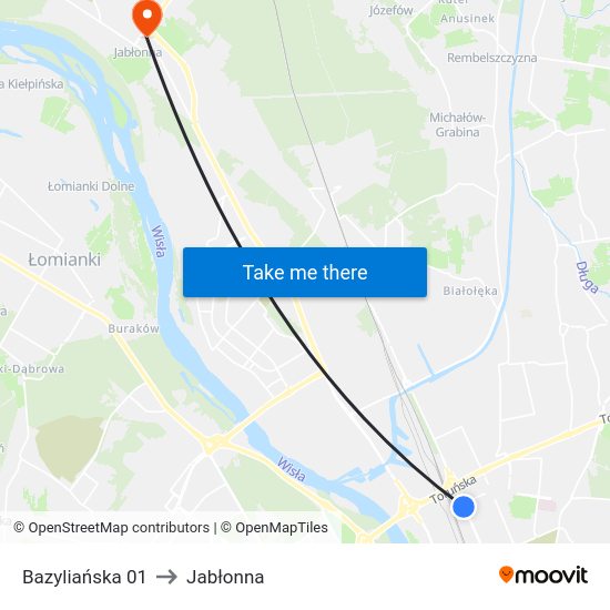 Bazyliańska 01 to Jabłonna map