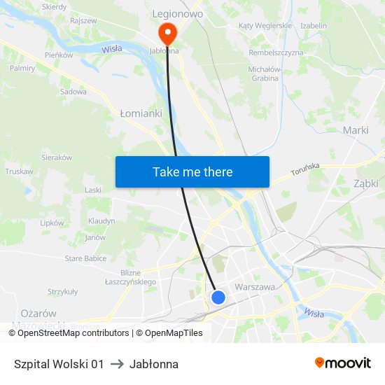 Szpital Wolski 01 to Jabłonna map