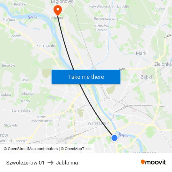 Szwoleżerów 01 to Jabłonna map