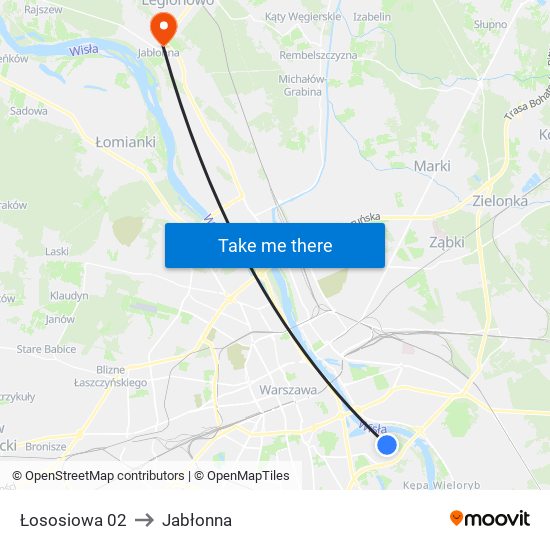 Łososiowa 02 to Jabłonna map