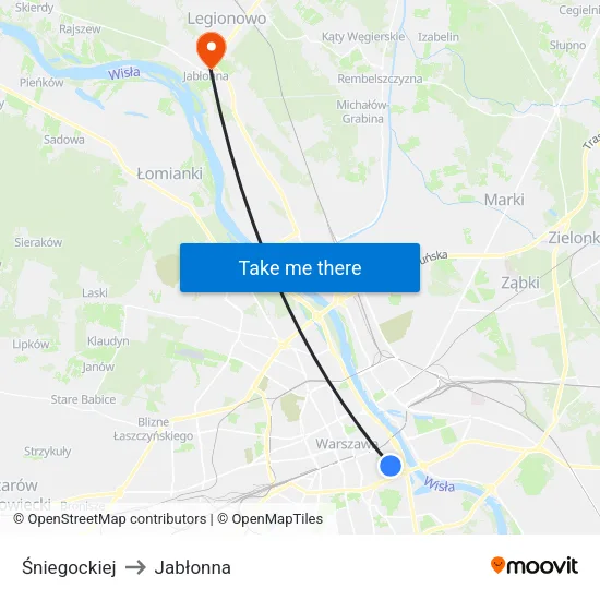 Śniegockiej to Jabłonna map