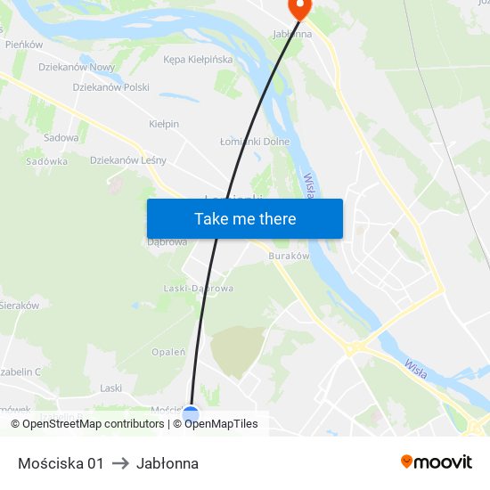 Mościska 01 to Jabłonna map