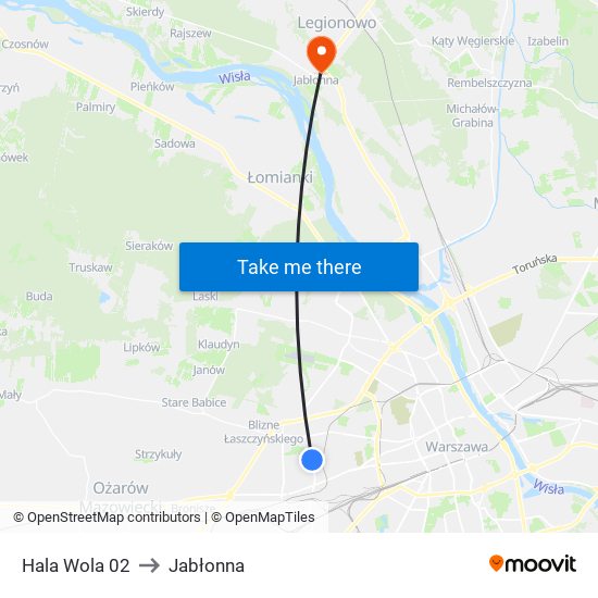 Hala Wola 02 to Jabłonna map