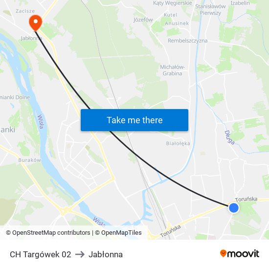 CH Targówek to Jabłonna map