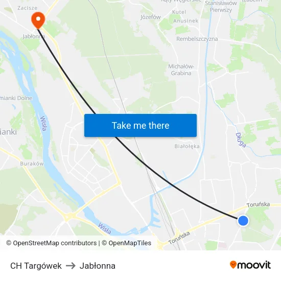 CH Targówek to Jabłonna map