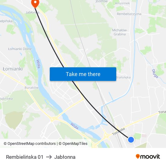 Rembielińska 01 to Jabłonna map