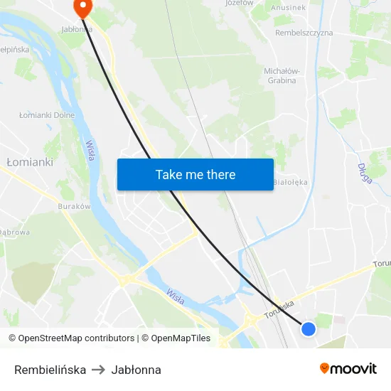 Rembielińska to Jabłonna map