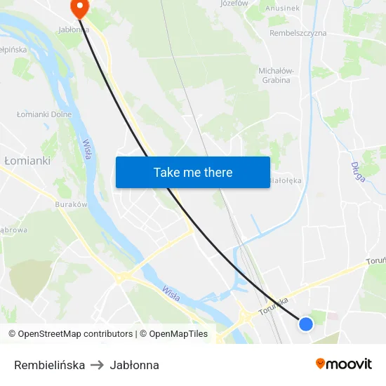 Rembielińska to Jabłonna map