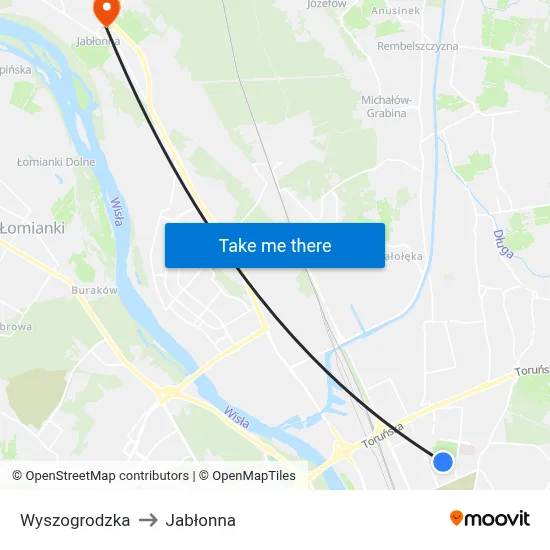 Wyszogrodzka to Jabłonna map