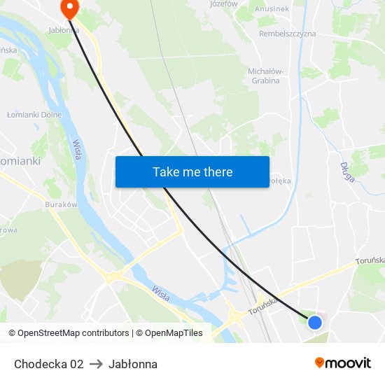 Chodecka to Jabłonna map