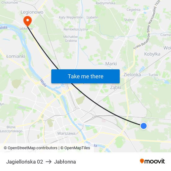 Jagiellońska 02 to Jabłonna map