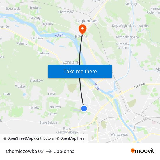 Chomiczówka 03 to Jabłonna map