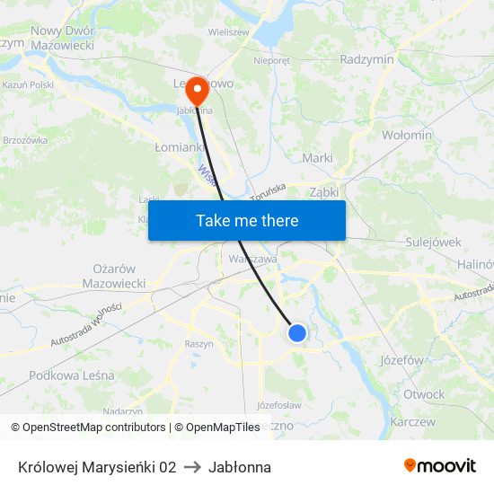 Królowej Marysieńki to Jabłonna map