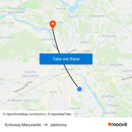 Królowej Marysieńki to Jabłonna map