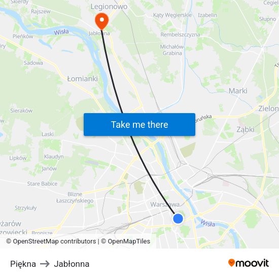 Piękna 02 to Jabłonna map