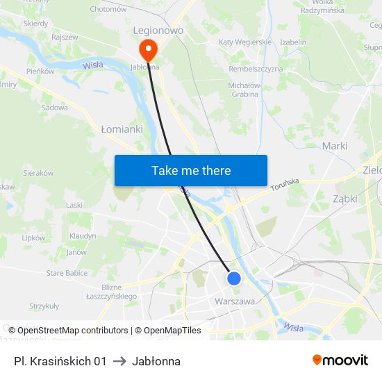 Pl. Krasińskich 01 to Jabłonna map