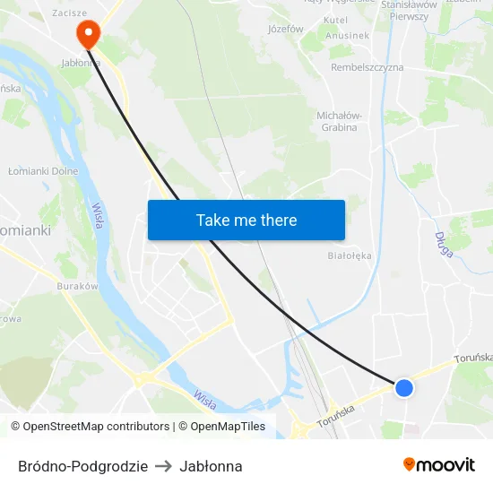 Bródno - Podgrodzie to Jabłonna map