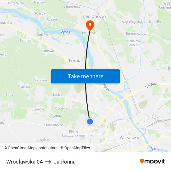 Wrocławska 04 to Jabłonna map