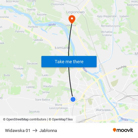 Widawska to Jabłonna map