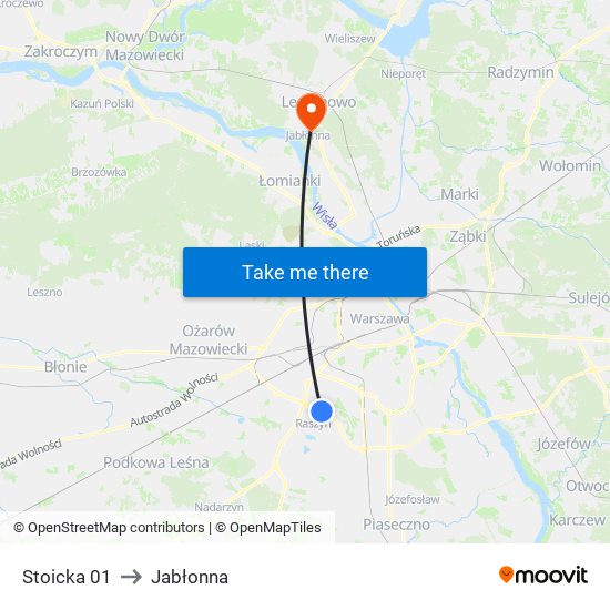 Stoicka 01 to Jabłonna map