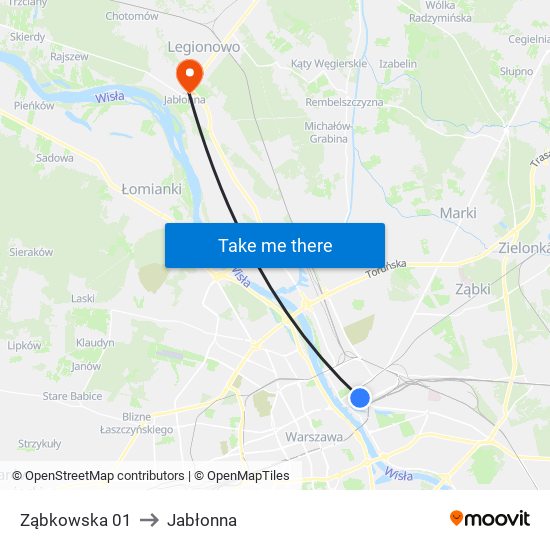 Ząbkowska to Jabłonna map