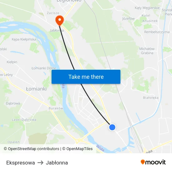 Ekspresowa to Jabłonna map