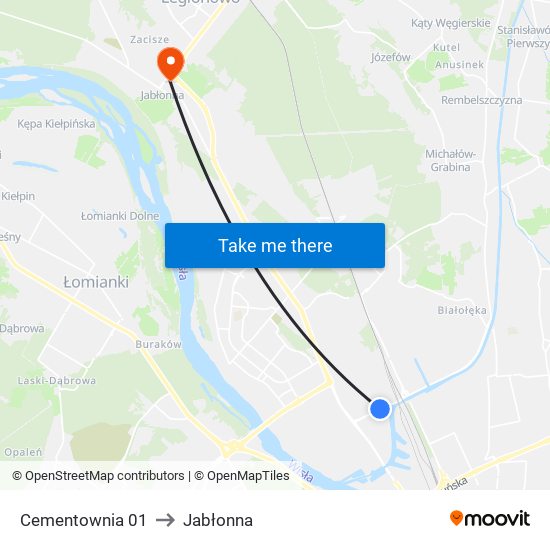 Cementownia 01 to Jabłonna map