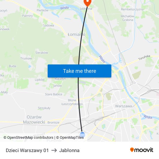 Dzieci Warszawy to Jabłonna map