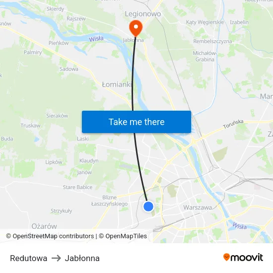 Redutowa to Jabłonna map