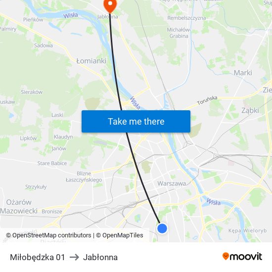 Miłobędzka to Jabłonna map