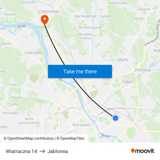 Wiatraczna 14 to Jabłonna map