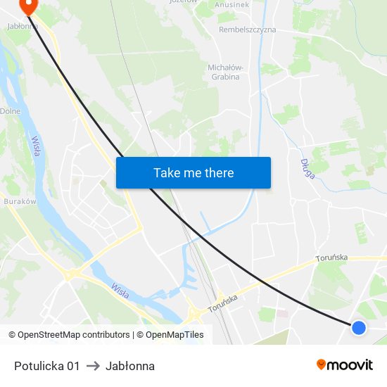 Potulicka 01 to Jabłonna map