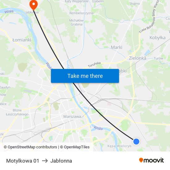 Motylkowa to Jabłonna map