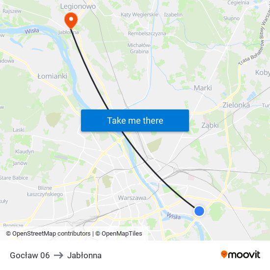 Gocław 06 to Jabłonna map