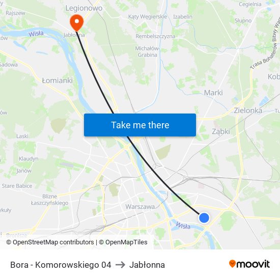 Bora-Komorowskiego to Jabłonna map