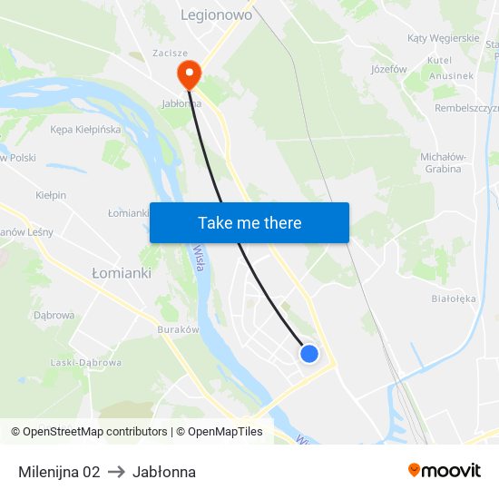 Milenijna 02 to Jabłonna map