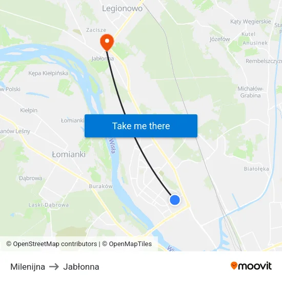 Milenijna to Jabłonna map