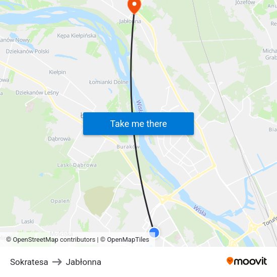 Sokratesa to Jabłonna map