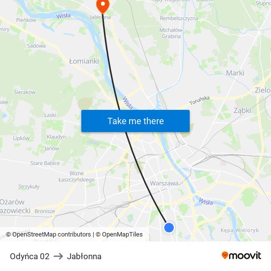 Odyńca 02 to Jabłonna map