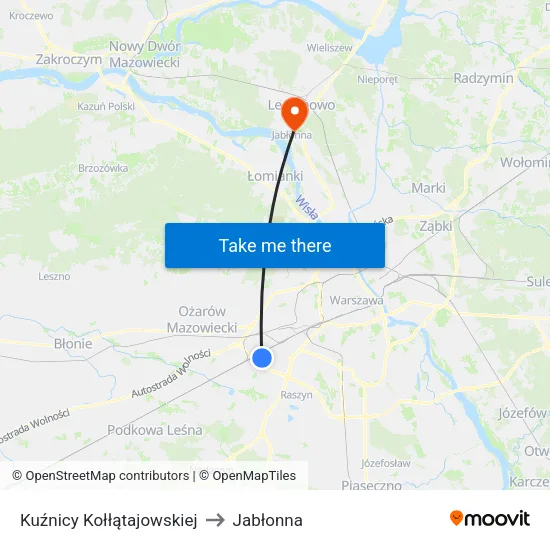 Kuźnicy Kołłątajowskiej to Jabłonna map